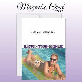 1 photo add text love you purple magnetic card マグネット招待状