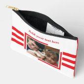 1 photo add text red white アクセサリーポーチ (見開き)