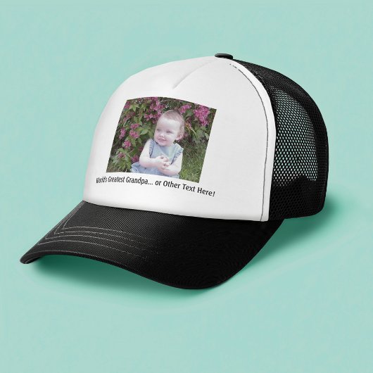 1 Photo and Custom Text - make it yours - キャップ