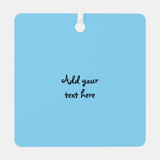 1 photo custom text keepsake blue メタルオーナメント (裏面)