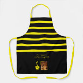 1 photo dog coffee lover stripes black yellow エプロン (正面)