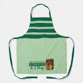 1 photo dog or cat love green エプロン (正面)
