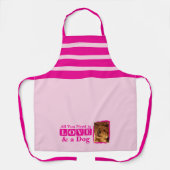 1 photo dog or cat love pink エプロン (正面)
