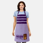 1 photo dog or cat love purple エプロン (着用した状態)