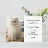 1 Photo Family Pet Funny Naughty List Humor Custom シーズンカード (スタンド正面)