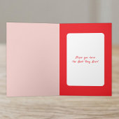 1 photo name red pink 21st birthday カード