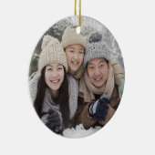 1-Photo Season's Greetings Navy Blue両面 セラミックオーナメント (右)