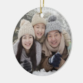 1-Photo Season's Greetings Navy Blue両面 セラミックオーナメント (左)