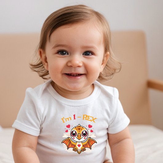 1-Rex Birthday Shirt – Custom Name Gift トドラーTシャツ