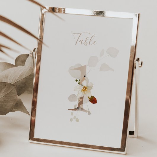 1 Rustic+Floral+Handwritten+Script ウェディング テーブルナンバー
