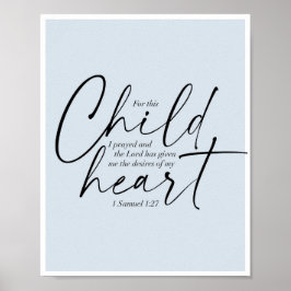 1 Samuel 1:27デュアルフォントブルー背景 ポスター