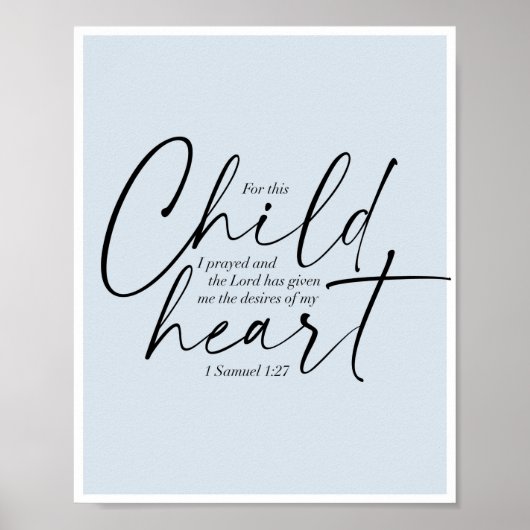 1 Samuel 1:27デュアルフォントブルー背景 ポスター (正面)
