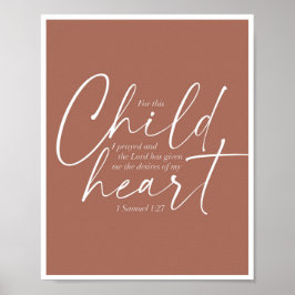 1 Samuel 1:27 Dual Fonts Clay Rust Background ポスター