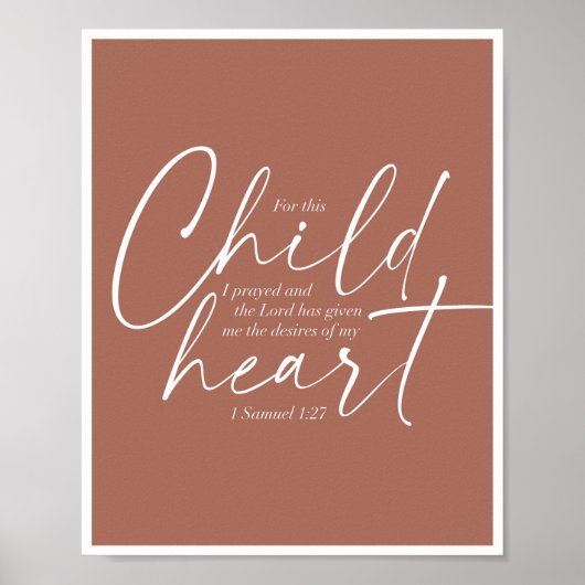 1 Samuel 1:27 Dual Fonts Clay Rust Background ポスター (正面)