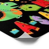 1-saurusのティティ1歳の誕生日の男の子の恐竜 ポスター (角)