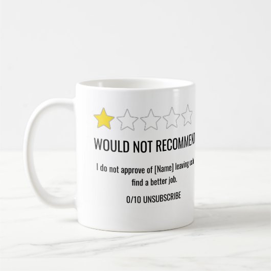 1 Star Review Coworker Leaving Mug コーヒーマグカップ (左)