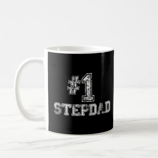 1 StepDadステップパパナンバーワンファーザーズデイギフト コーヒーマグカップ (左)