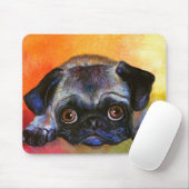 #1 Svetlana Novikovaを絵を描くお洒落なパグ マウスパッド (マウス)