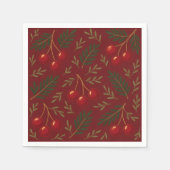 🎄 1. Sweet Cherry Holiday Charm Collection スタンダードカクテルナプキン (正面)