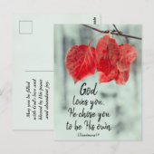 1 Thessalonians 1:4 God loves you...He chose you, ポストカード (正面/裏面)