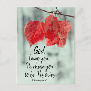 1 Thessalonians 1:4 God loves you...He chose you, ポストカード