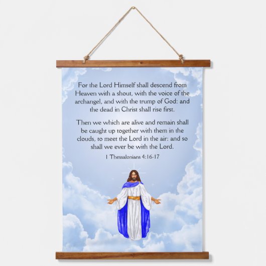 1 Thessalonians 4:16-17 吊り下げ型タペストリー (正面)