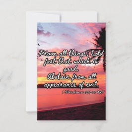 1 Thessalonians 5:21-22 KJV聖書の写真の挨拶 カード