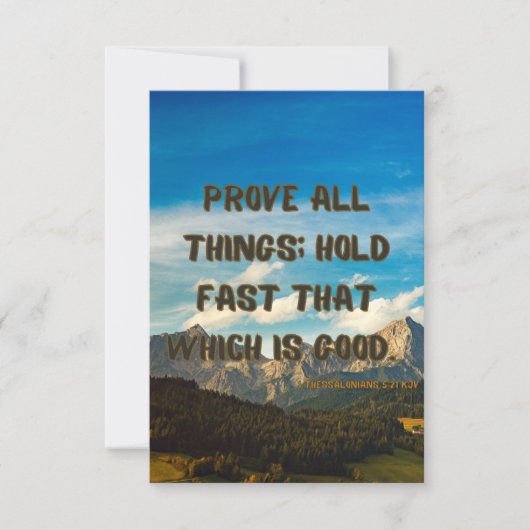 1 Thessalonians 5:21 Bible Verse Pic Flat Greeting カード (正面)