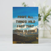1 Thessalonians 5:21 Bible Verse Pic Flat Greeting カード (スタンド正面)