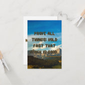 1 Thessalonians 5:21 Bible Verse Pic Flat Greeting カード (正面/裏面インサイチュ)