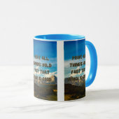 1 Thessalonians 5:21 KJVバイブルVerse Pic Two-Tone マグカップ (正面右)