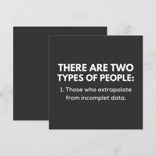 1. Those who extrapolate from incomplet data 招待状 (正面/裏面)