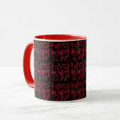 1 Thru Ten Typography In Red On Black Pattern マグカップ (正面左)