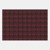 1 Thru Ten Typography In Red On Black Pattern ラッピングペーパーシート (正面3)
