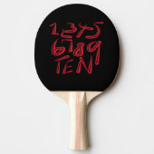 1 Thru Ten Typography In Red On Black Pattern 卓球ラケット (正面)
