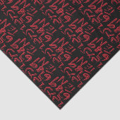 1 Thru Ten Typography In Red On Black Pattern 薄葉紙 (詳細)