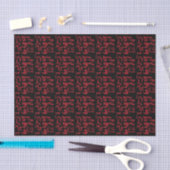 1 Thru Ten Typography In Red On Black Pattern 薄葉紙 (クラフト)