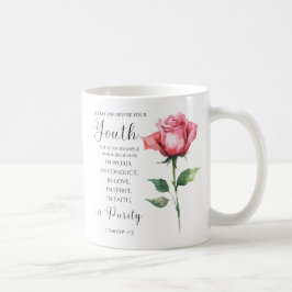 1 Timothy 4:12 – ユース・バイブル・バース・フラワー コーヒーマグカップ