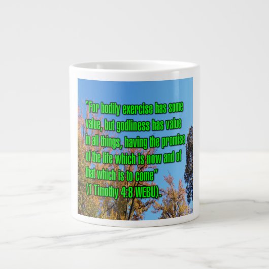 1 Timothy 4:8 WEBU Mug ジャンボコーヒーマグカップ (正面)