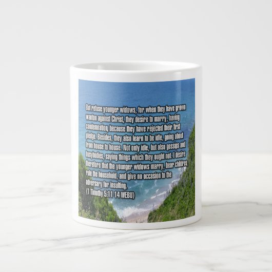 1 Timothy 5:11-14 WEBU Mug ジャンボコーヒーマグカップ (正面)