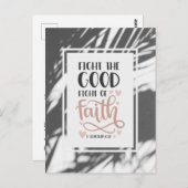 1 Timothy 6:12信仰の良き戦いに戦う ポストカード (正面/裏面)