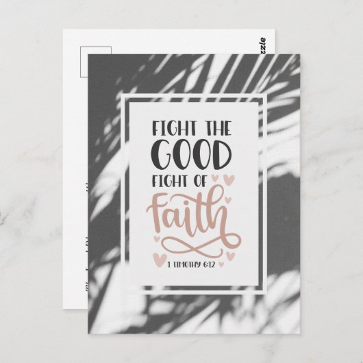 1 Timothy 6:12信仰の良き戦いに戦う ポストカード (正面/裏面)