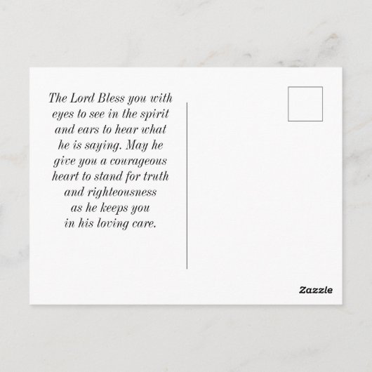 1 Timothy 6:12信仰の良き戦いに戦う ポストカード (裏面)