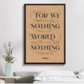 1 timothy 6:7,キリスト教の感動的聖書の節 ポスター