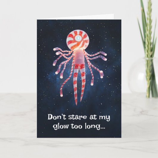 *~* 1 Whimsical Glow Funny Magical Christmas AP97 サンキューカード (正面)