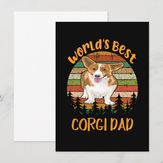 1 World's Best Corgi Dad 招待状 (正面/裏面)