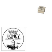 1"x1" ハチミツ ラベル ゴムスタンプ ミニ ハチの巣付き ラバースタンプ (押印)