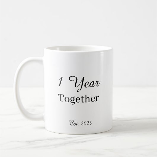 1 Year Anniversary Mug – First Wedding Anniversary コーヒーマグカップ (左)