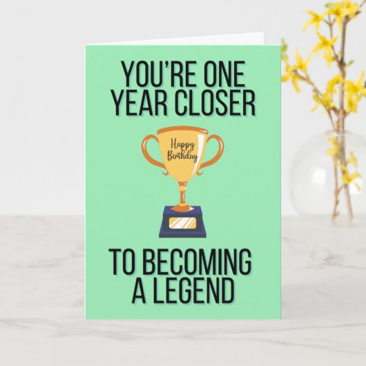 1 Year Closer to Becoming a Legend - Birthday Card カード (黄色い花)
