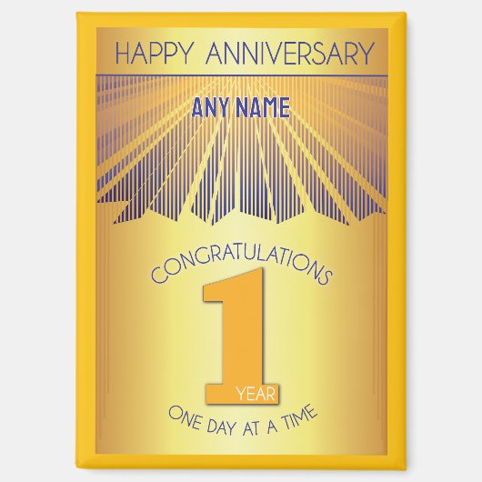 1 Year | Golden Ray 12 Step CUSTOM NAME マグネット (正面)